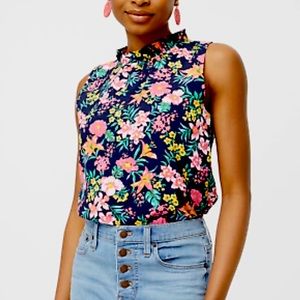 JCrew Floral Sleeveless Shirt